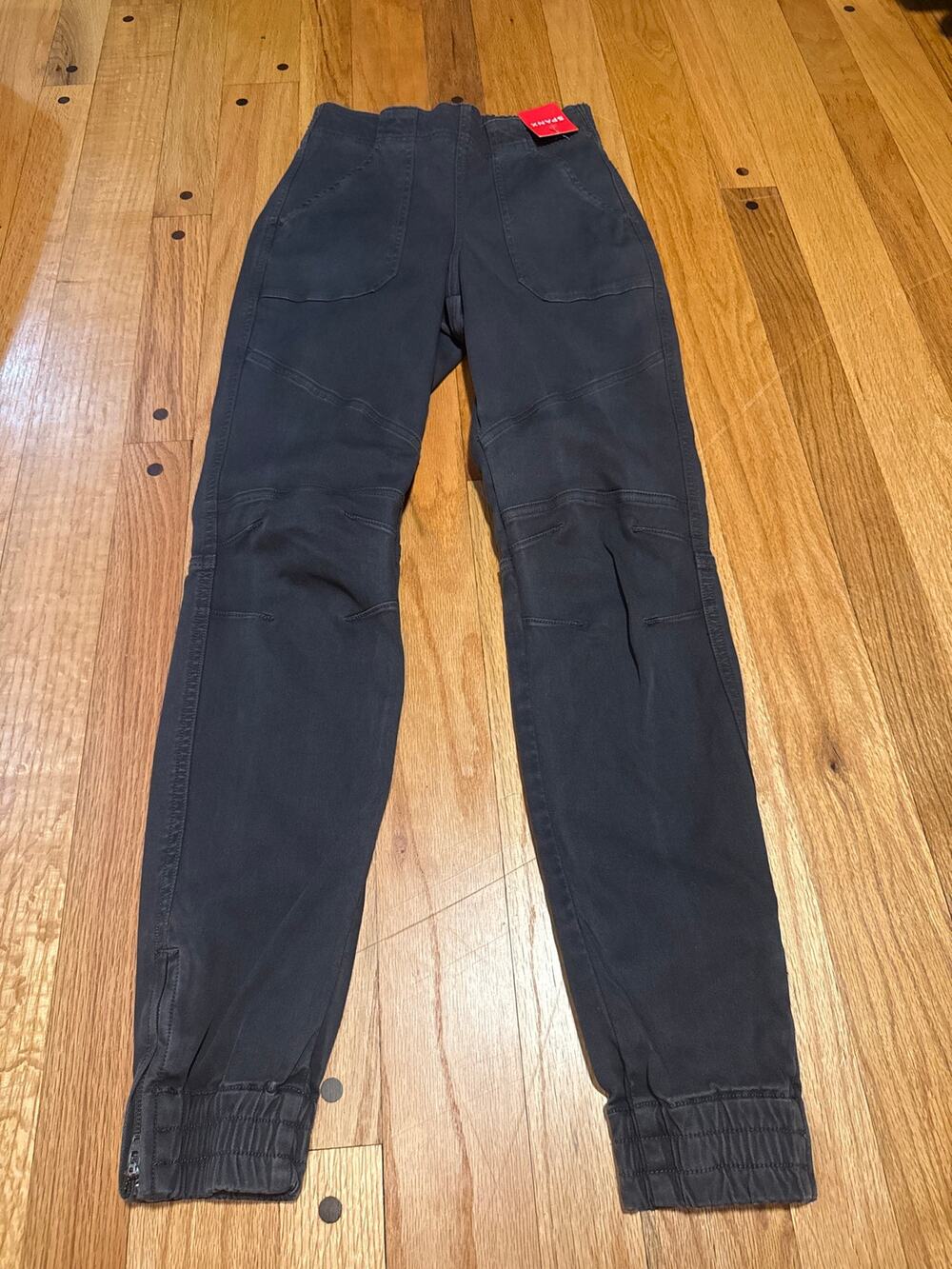NEW Spanx Stretch Twill Cargo Jogger Pants XS Vintage Grey 20319R